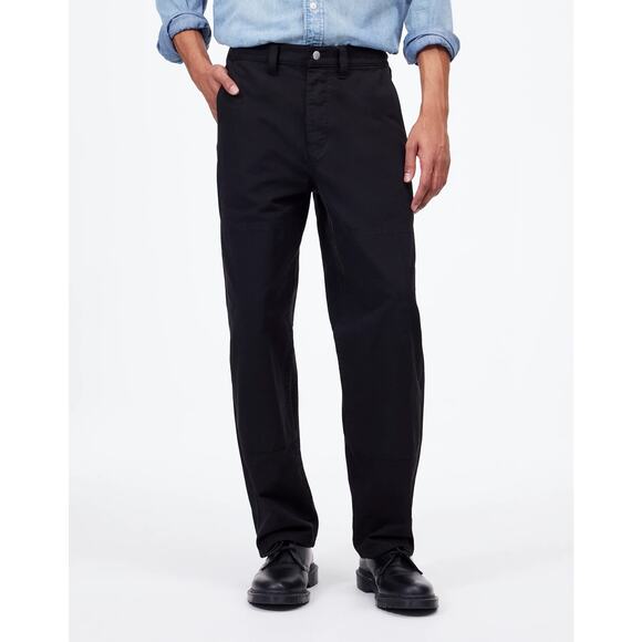 NWT Madewell Men's The Relaxed Utility Straight Pant Canvas Jet Black Size 33x30 - Picture 1 of 15